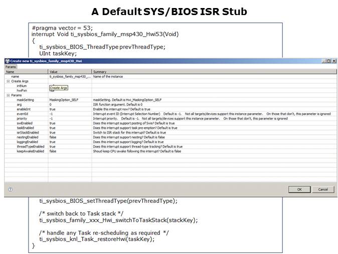 SYS/BIOS: MSP430 Support Slide 8