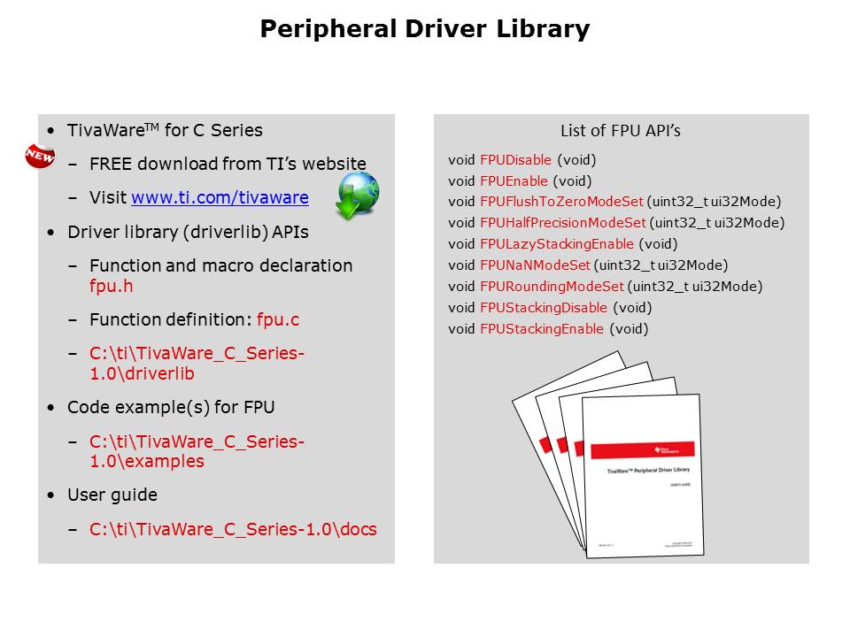 Tiva C TM4C123x FPU Slide 16