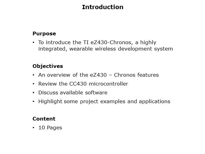 eZ430 Chronos Development Tool Slide 1