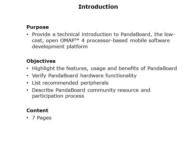 PandaBoard Overview Slide 1