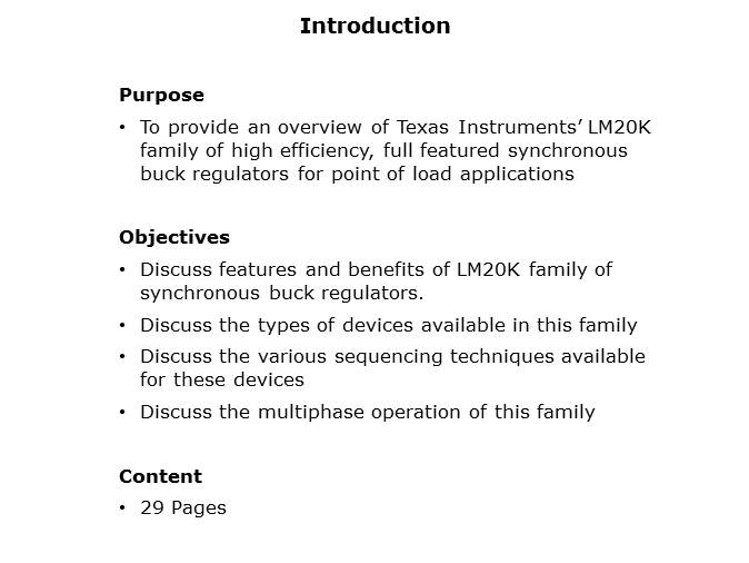 LM20K Family PowerWise Synchronous Buck Regulator Slide 1