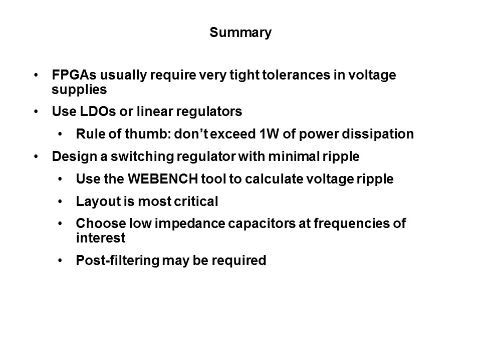 Powering FPGAs Slide 22