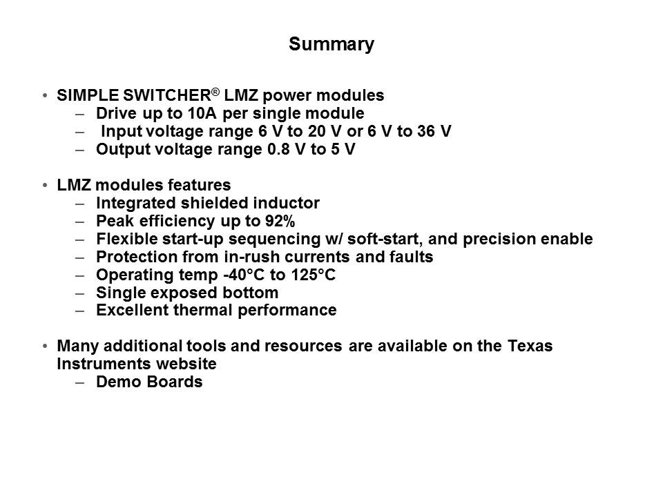 SIMPLE SWITCHER Power Modules Slide 12