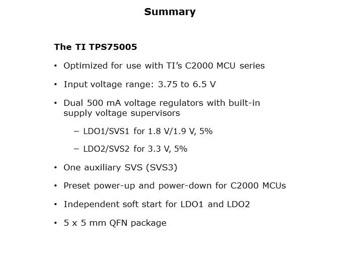 TPS75005 Integrated Solution for C2000 MCUs Slide 24