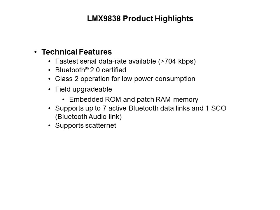 LMX9838 Bluetooth Module Slide 10