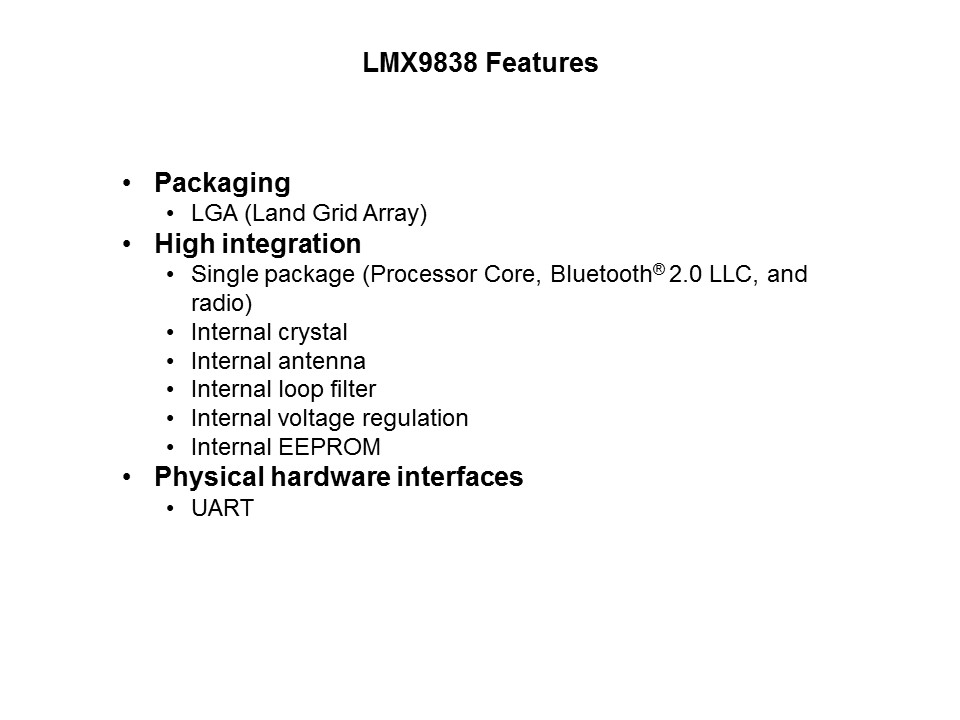 LMX9838 Bluetooth Module Slide 11