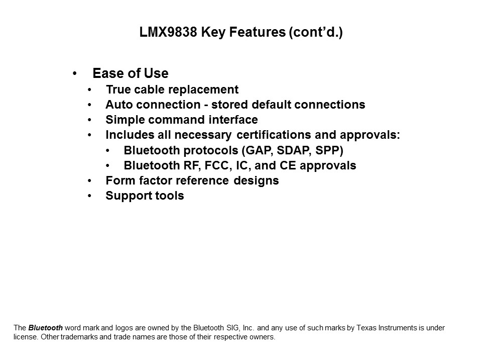 LMX9838 Bluetooth Module Slide 4