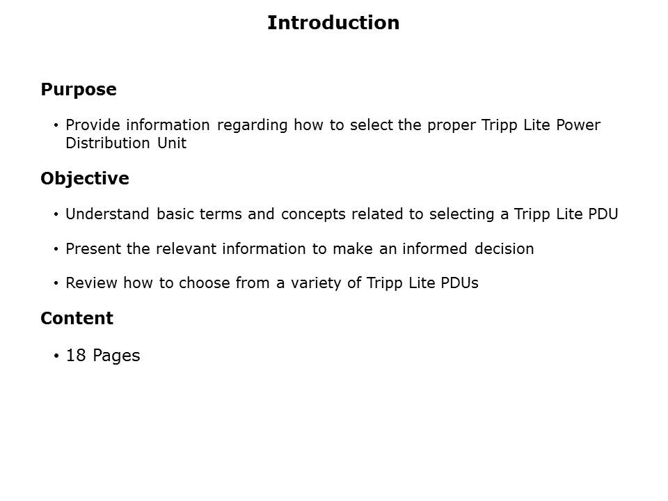 How to Select a Tripp Lite PDU Slide 1