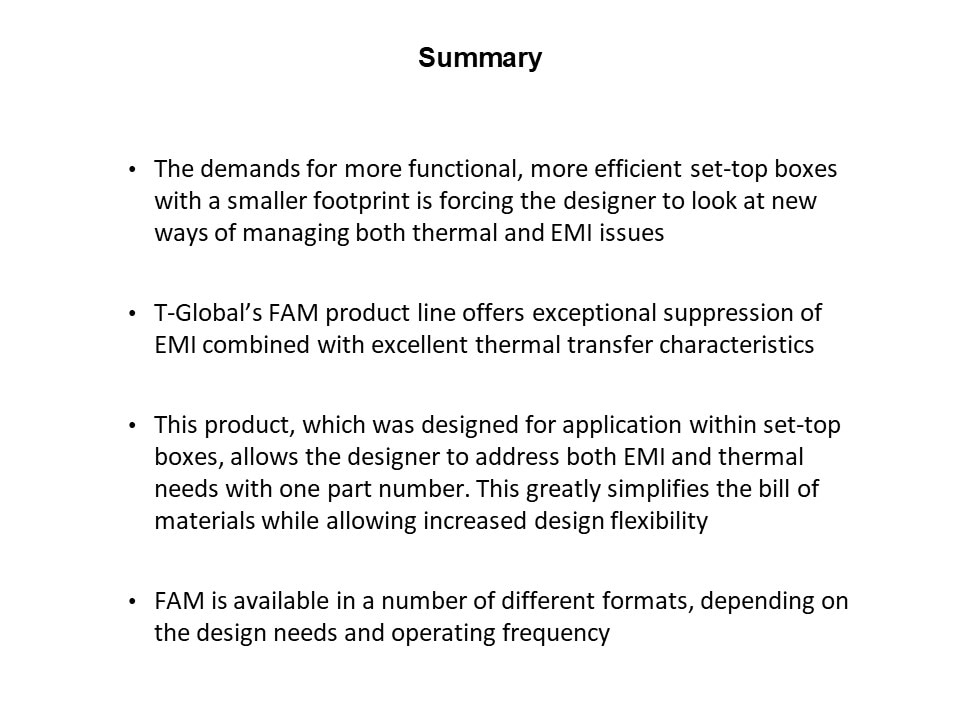 Introduction to the FAM Product Range Slide 16