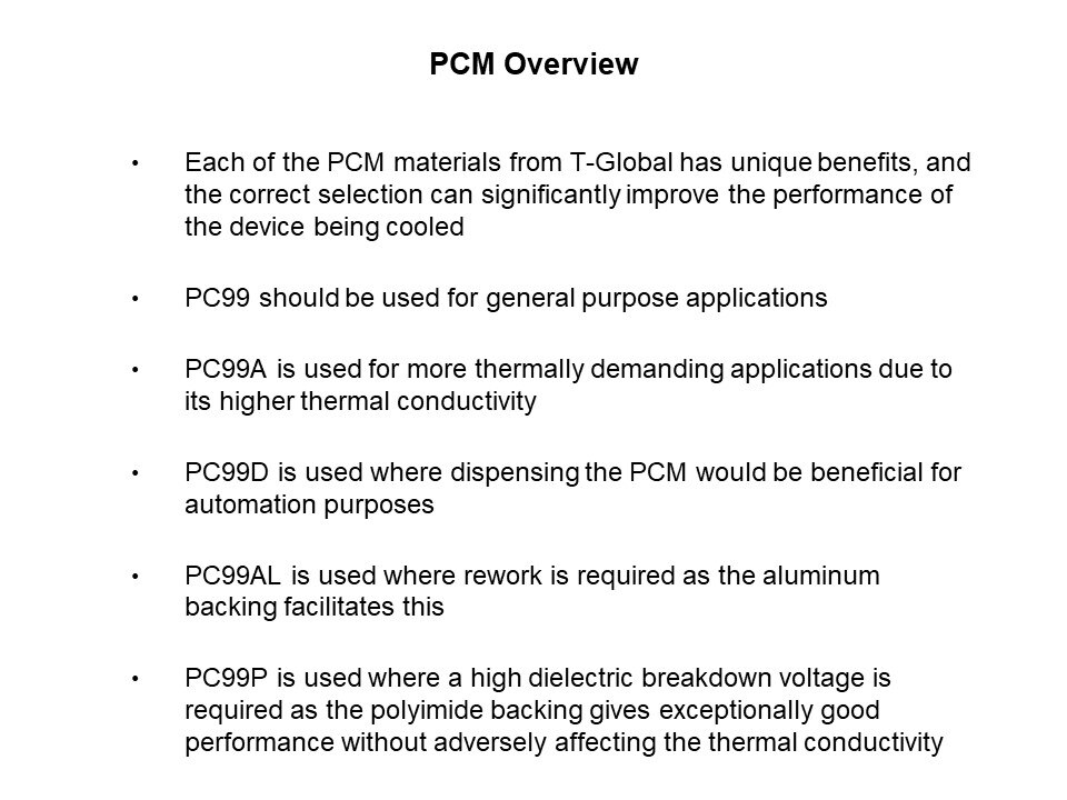 PCM Overview