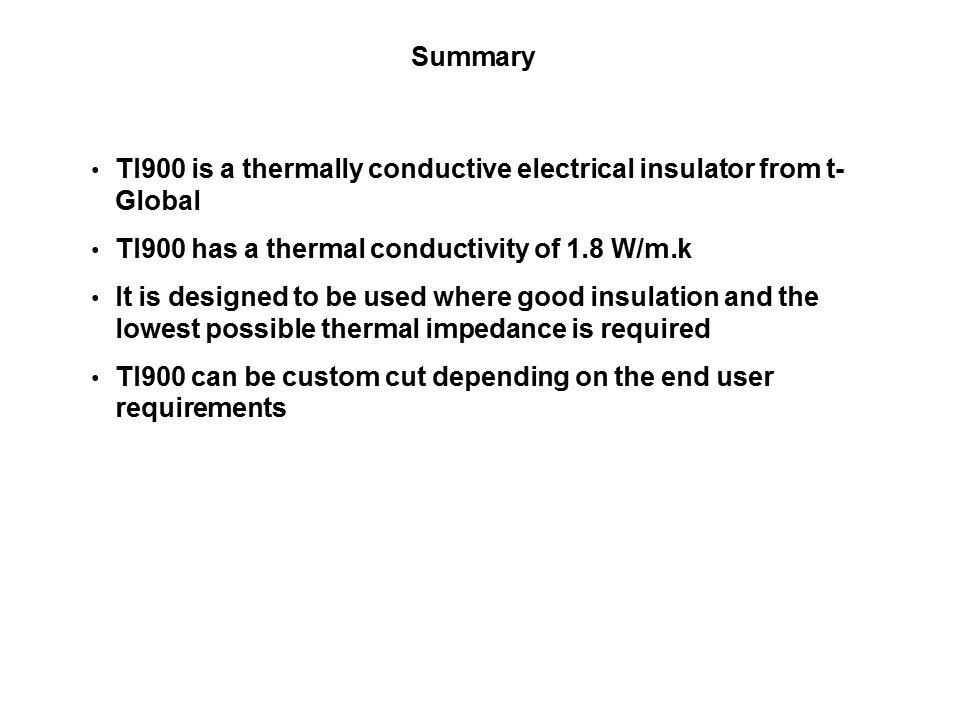 TI900 Silicone Based Thermally Conductive Insulators Slide 9