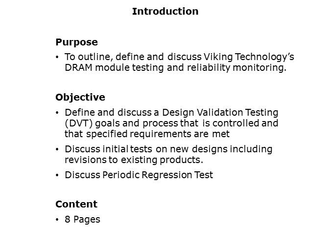 DRAM Module Testing and Reliability Monitoring Slide 1