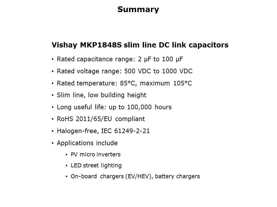 MKP1848S Power Film Capacitors Slide 9