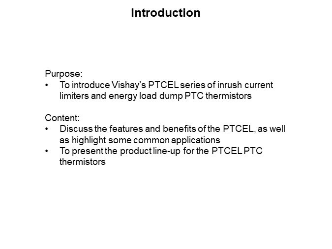 Image of Vishay BC Components PTCEL Thermistors - Introduction