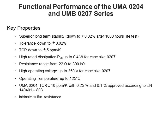 Vishay Beyschlag's UMA and UMB MELF Resistors Slide 2