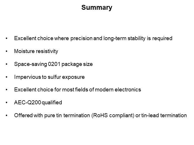 Image of Vishay TNPW Series Thin-Film Chip Resistors - Summary