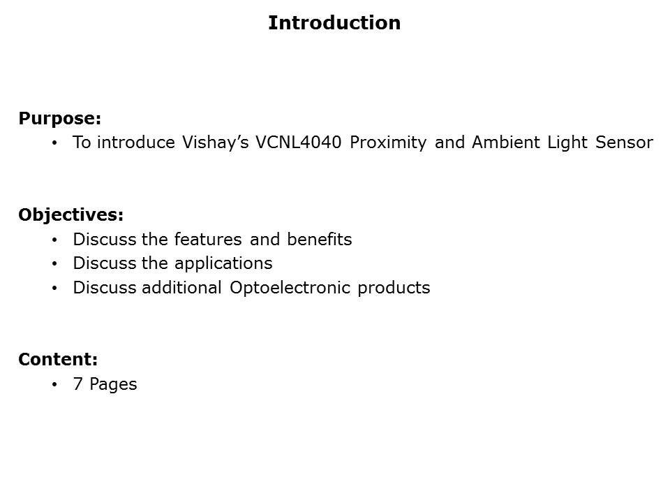 VCNL4040 Proximity and Ambient Light Digital Sensor Slide 1