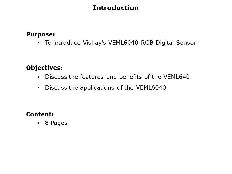 VEML6040 RGB Digital Sensor Slide 1