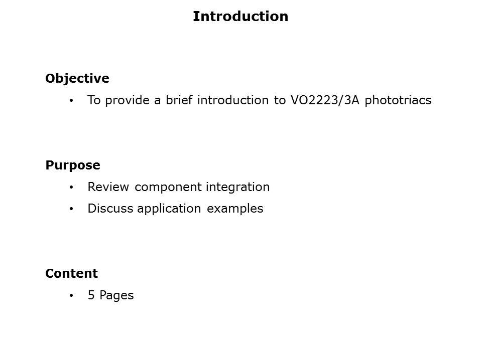 VO2223 and VO2223A Phototriacs Slide 1