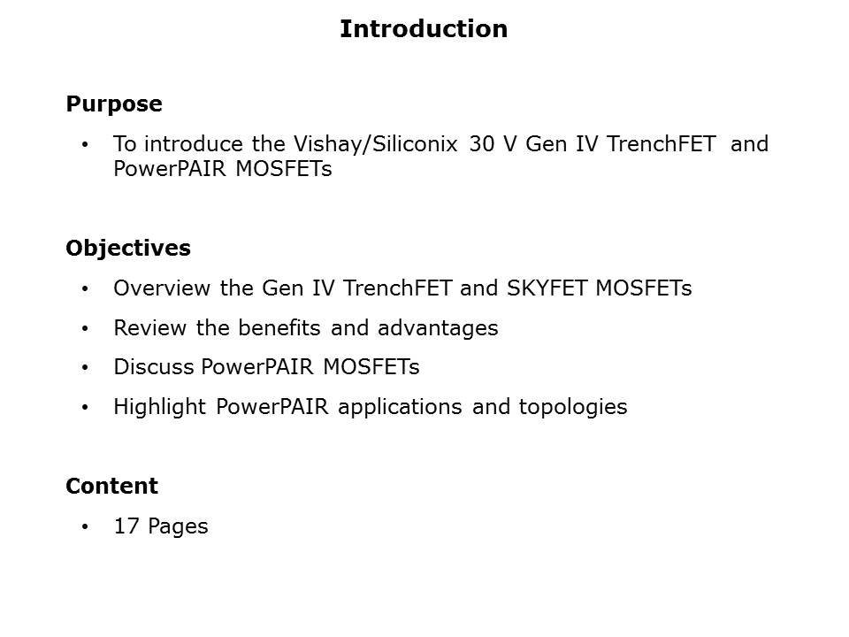 TrenchFET Gen IV MOSFETs PowerPAIR Slide 1