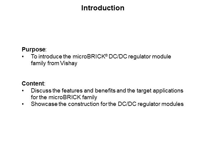 Image of Vishay Siliconix microBRICK® DC/DC Regulator Module Family - Introduction