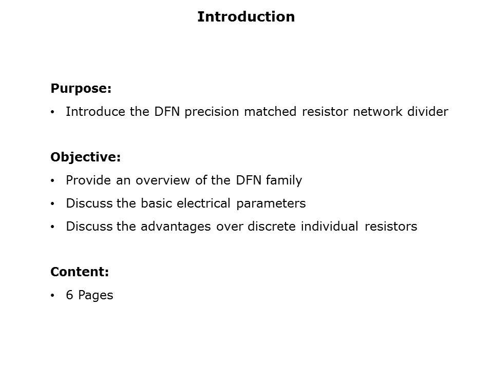 DFN Resistor Dividers Slide 1