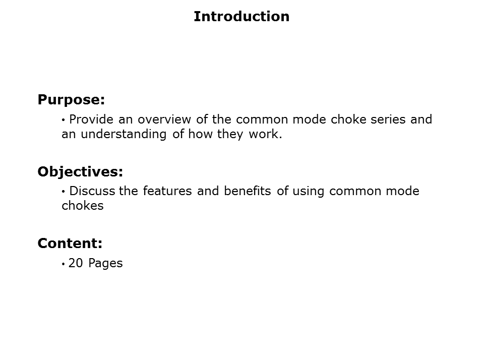 Common Mode Chokes Slide 1