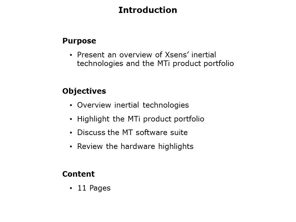 Inertial Technologies Overview Slide 1
