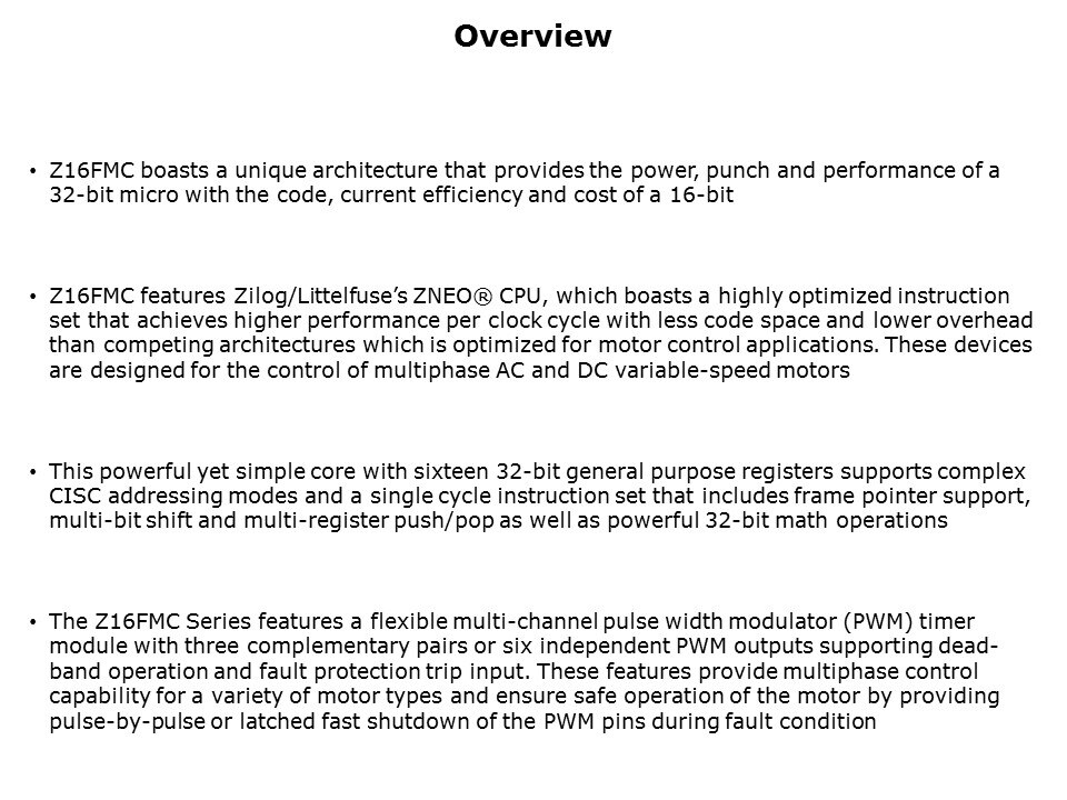 Z16FMC Motor Control Capabilities Slide 3