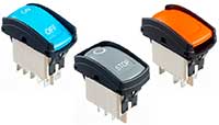 Imagen de los interruptores basculantes de potencia serie KH de APEM Components