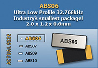 Image of Abracon Corporation's ABS06 Tuning Fork Crystal