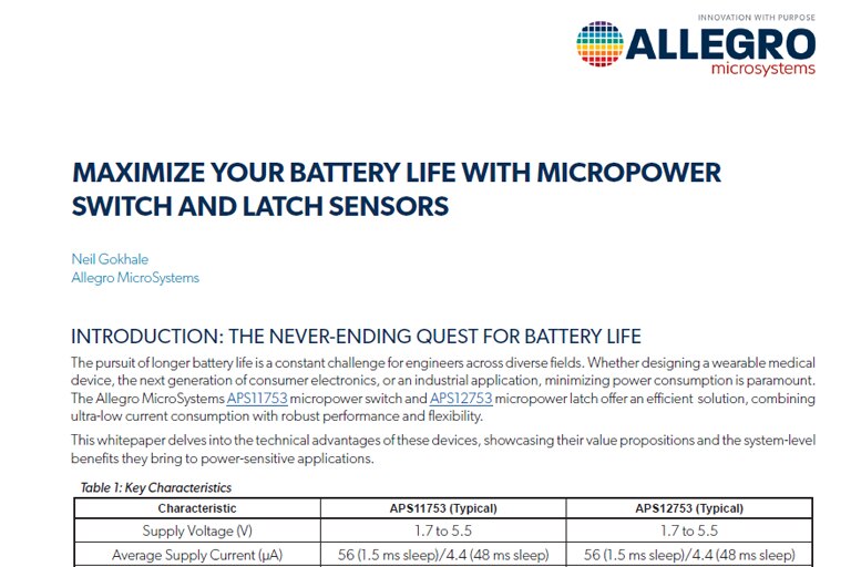 Image of the opening section of a Micropower Switch white paper