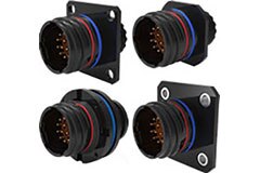 Image of Amphenol Aerospace's Series Five Black Zinc-Nickel Circular Connectors