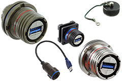 Image of Amphenol's USBFTV and USB3FTV Ruggedized USB Connectors