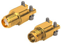 Abbildung: Verdrehsichere Edge-Launch-HF-Platinensteckverbinder von Amphenol SV Microwave