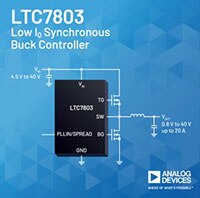 Image of  Analog Devices' LTC7803 40 V 3 MHz Buck Controller with Spectrum Frequency