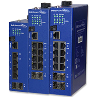 Image of B+B SmartWorx's Managed Industrial PoE+ Ethernet Switches