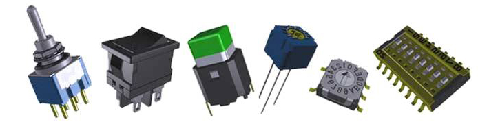 דגמי תב"ם תלת-ממד Nidec Components עבור מתגים ופוטנציומטרים טרימר