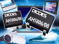 Image of Diodes Incorporated's AH1806 and AH1808 Hall-Effect Switches