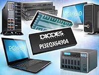 Diodes Incorporated의 PI3EQX64904 64 GT/s PAM4 4채널 PCIe 6.0 선형 ReDriver™ 이미지