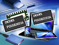 Diodes 的 PI5USB30213A/PI5USB31213A Type-C 雙重用途連接埠控制器圖片