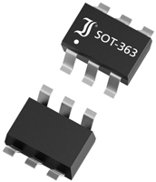 Image of Diotec's BC846S Dual NPN Transistor in SOT-363 Case Outline