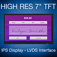 Image of Displaytech's High Resolution 7-inch TFT LCD with IPS Display and LVDS Interface