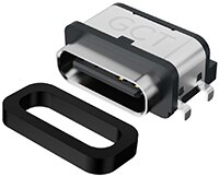 GCT 的 USB4715 6 针中间安装 USB Type-C® 连接器和垫圈图片