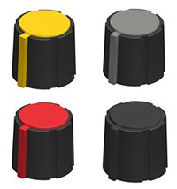 Keystone Electronics 的柔軟觸覺、彩色儀表旋鈕圖片