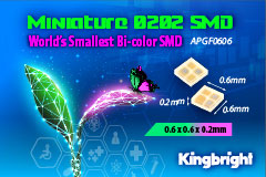 Image of Kingbright's Miniature 0202 Bi-Color SMD LEDs