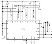 Analog Devices 的 MAX16050 电压监视器/定序器电路原理图