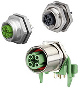 Image of METZ CONNECT M12 X-, D-, and A-Code PCB Jacks