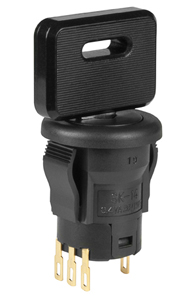 Image of NKK Switches' SK Series Antistatic Snap-in Keylock Switch