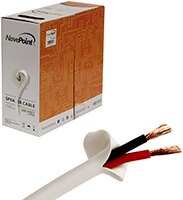 Image of NavePoint's 16/2 AWG 2-Conductor White CL2 In-Wall Speaker Cable